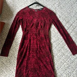 Lulu's Red Long Sleeve Bodycon Dress
